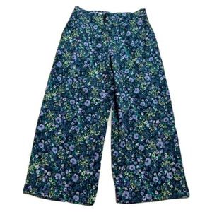 LOFT Blue Floral Cropped Pants